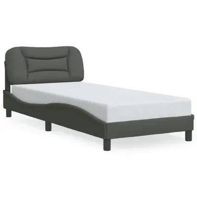 The Living Store Posteljni okvir z LED lučkami temno siv 80x200 cm tkanina - Posteljni Okvir