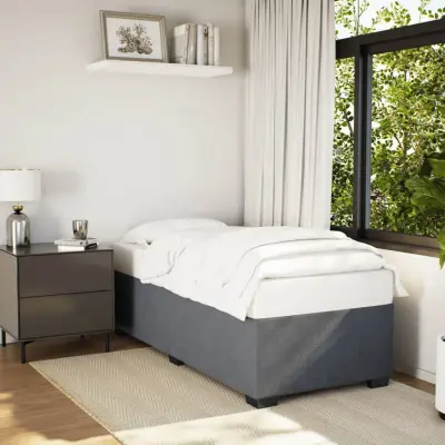 The Living Store Posteljni okvir temno siv 90x190 cm žamet - Posteljni Okvir