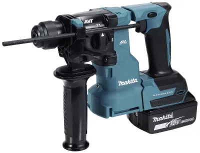 Makita DHR183RTWJ akumulatorsko kombinirano kladivo za SDS-PLUS 18V/5,0 Ah, 2 bateriji + polnilec z odsesavanjem prahu DX16 v MAKPAC Makita DHR183RTWJ