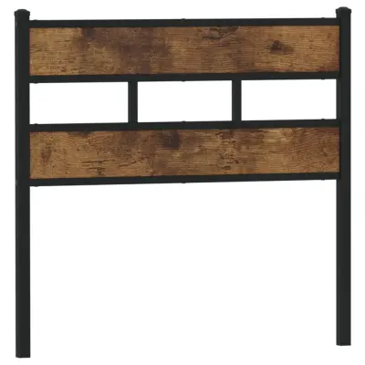 vidaXL Posteljno vzglavje dimljeni hrast 75 cm železo/inženirski les
