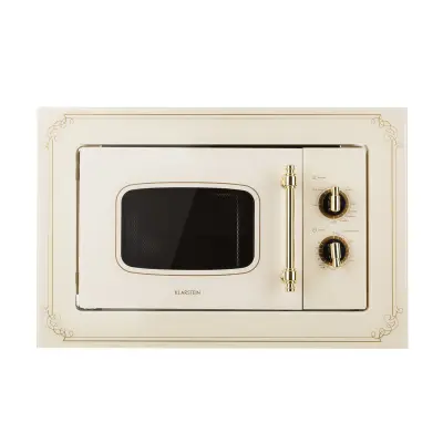 Klarstein Victoria 20, vgradna mikrovalovna pecica, 20 l, 800 W, žar: 1000 W, barva slonove kosti