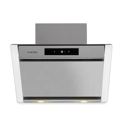 Klarstein Balzac 60, kuhinjska napa, 60 cm, 210 W, 640 m³/h, LED, na dotik, nerjaveče jeklo, steklo