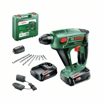 Akumulatorsko vrtalno kladivo Uneo Maxx, 2 bateriji PBA 18V 2,0Ah WB, obremenitev. AL 18V-20 in kovček Bosch Home and Garden Uneo Maxx SDS-Quick-akumu