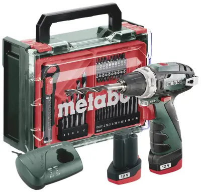 Metabo PowerMaxx BS Basic Set 600080710 akumulatorski vrtalni vijačnik 12 V 2 Ah Li-Ion vklj. 2 akumulatorja, vklj. polnilnik, brezkrtačni, vklj. kovč