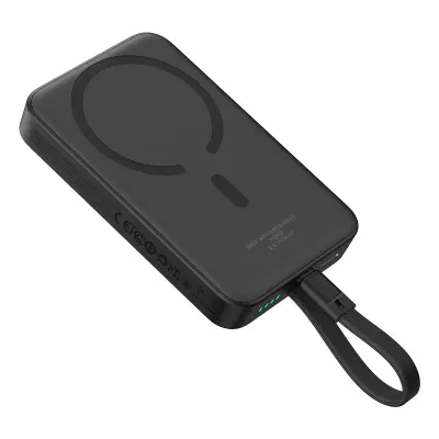Mini Powerbank MagSafe 10000mAh 30W z USB-C kablom 0,3m črn