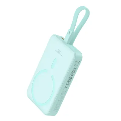 Mini Powerbank MagSafe 10000mAh 20W z Lightning kablom za iPhone 0,3m modra