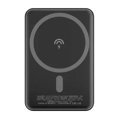 5000mAh magnetni powerbank z indukcijskim polnilnikom MagSafe, črn