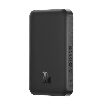 Mini power bank 5000mAh 20W + USB-C kabel 20V / 3A črn