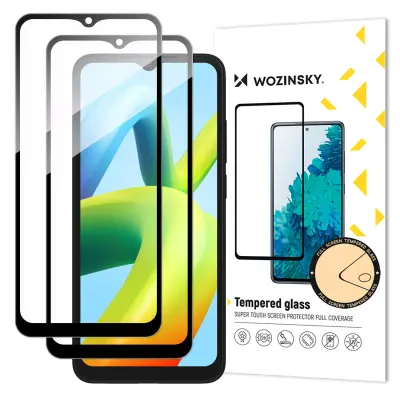 SET 2x 9H kaljeno steklo za Xiaomi Redmi A2 / Redmi A1 Full Screen s črnim okvirjem