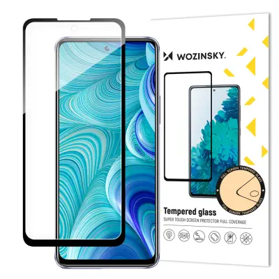 9H celozaslonski kaljeni steklo Infinix Hot 11S NFC z ohišjem, prijazno črno