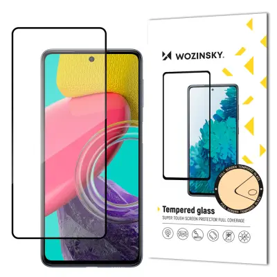 Trpežno 9H kaljeno steklo za celoten zaslon za Samsung Galaxy M53 5G z ohišjem prijaznim okvirjem, črna