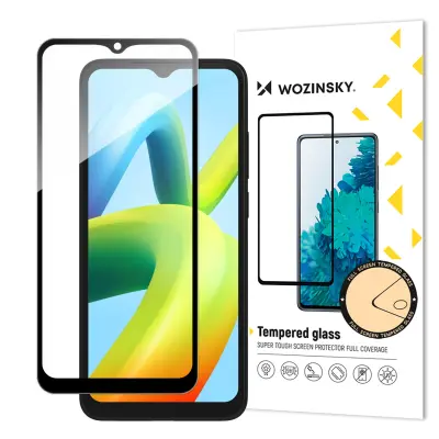 9H kaljeno steklo za celoten zaslon Xiaomi Redmi A2 / Redmi A1 s črnim okvirjem