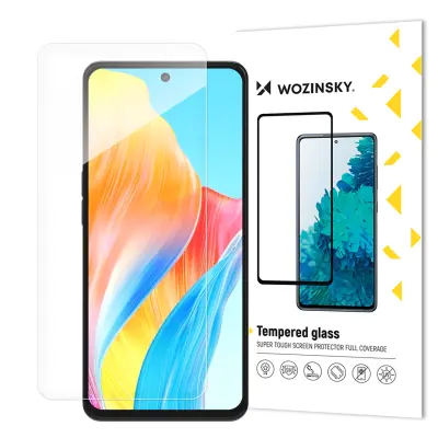 Trpežno kaljeno steklo za ploski zaslon z okvirjem za Oppo A98 5G, črno