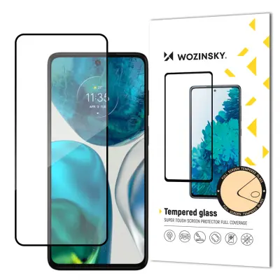 Trpežno kaljeno steklo 9H za celoten zaslon za Motorola Moto G52 z ohišjem prijaznim okvirjem, črna