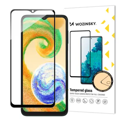 9H kaljeno steklo za celoten zaslon Samsung Galaxy A04s s črnim okvirjem Full Glue