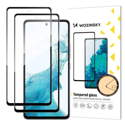 Super trpežno celozaslonsko kaljeno steklo z okvirjem za Samsung Galaxy A53 5G črn KOMPLET 2 kos.