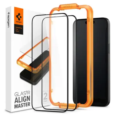 Kaljeno steklo ALM Glass FC za iPhone 15 Pro Max črno - SET 2 kom.