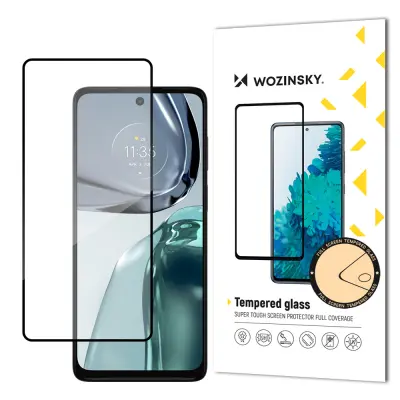 Trpežno kaljeno steklo 9H za celoten zaslon za Motorola Moto G62 z ohišjem prijaznim okvirjem, črna