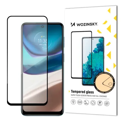 Trpežno kaljeno steklo 9H za celoten zaslon za Motorola Moto G42 z ohišjem prijaznim okvirjem, črna