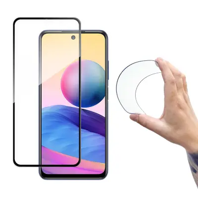 Glass Film kaljeno steklo z okvirjem za Xiaomi Redmi Note 10 5G Full Cover Flexi Nano Screen črn