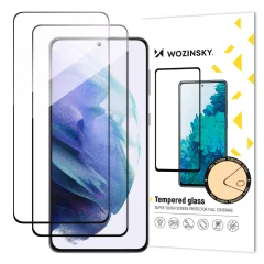SET 2x Kaljeno steklo 9H za celoten zaslon Samsung Galaxy S23+ s črnim okvirjem Full Glue