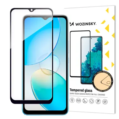 9H kaljeno steklo za celoten zaslon Infinix Hot 12i s črnim okvirjem, prijaznim ohišju