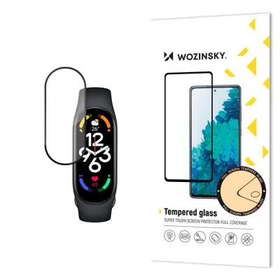 Kaljeno steklo za zaslon Xiaomi Mi Band 7 Full Glue s črnim okvirjem