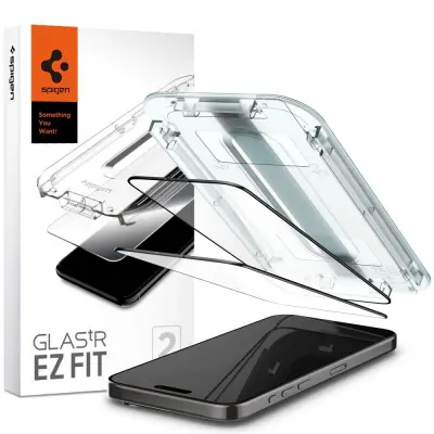 Glas.tR EZ Fit FC kaljeno steklo za iPhone 15 Pro Max črno - KOMPLET 2 kom.