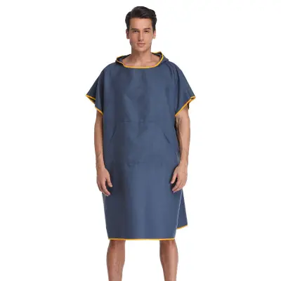 Hitro sušeča plažna halja s kontrastno obrobo NavyBlue