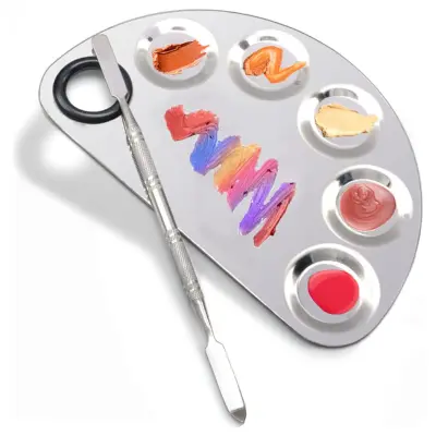 Paleta za mešanje ličil Smooth Surfaces iz nerjavečega jekla Udobna za oprijem   6 lukenj