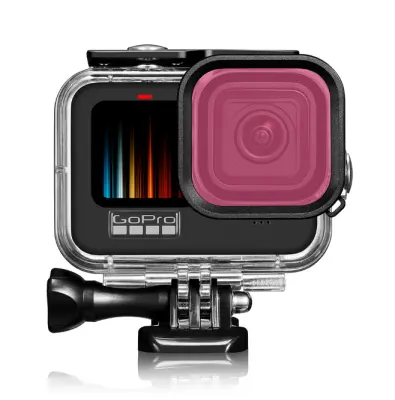 GoPro 9/10/11/12 vijoličen potapljaški filter z vodoodpornim ohišjem Pink