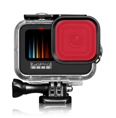GoPro 9/10/11/12 vijoličen potapljaški filter z vodoodpornim ohišjem Red