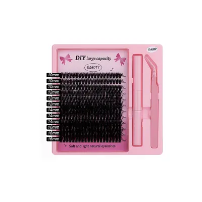 Komplet umetnih trepalnic (240 grozdov) – naravni videz za večkratno uporabo DIY   Model 2