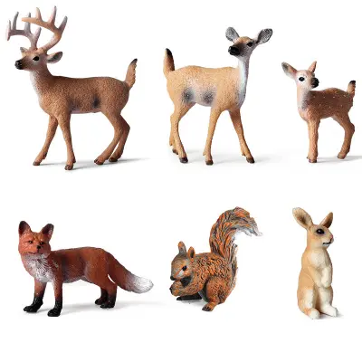 Komplet 6 realističnih figur gozdnih živali   Set gozdnih živali