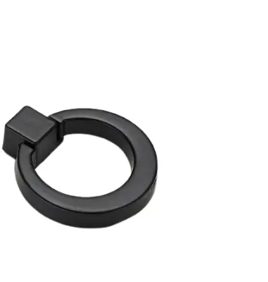 Okrogli mat črni gumbi za omare in predale Black  L004