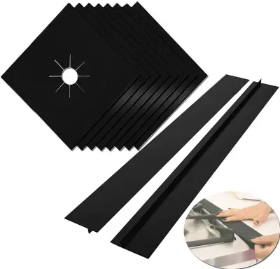 Zaščita gorilnika plinskega štedilnika v paketu 9 Plinska zaščitna podloga za kuhinjo Black