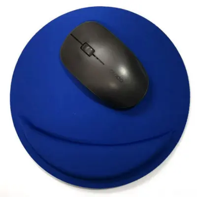 Ergonomska okrogla podloga za miško s podporo za zapestje Blue