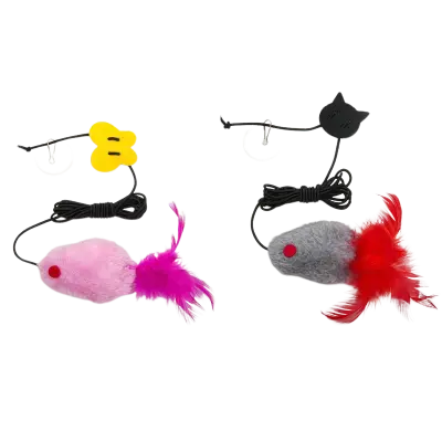 Interaktivna viseča igrača, igrača miška za mačko - pomagajte vaši mački porabiti energijo 2-pack