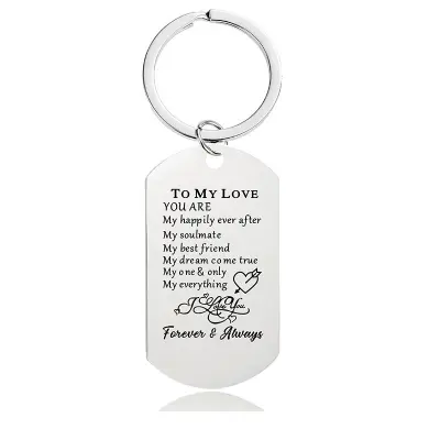 Personaliziran kovinski obesek za ključe z gravuro