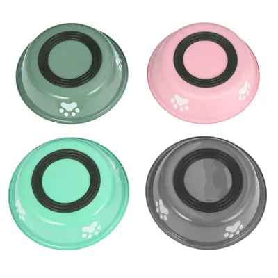 Komplet 4 nedrsečih pasjih skled iz gume in nerjavečega jekla  S