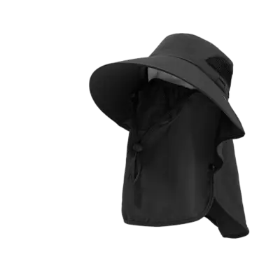 Poletni ribiški klobuk na prostem, maska za obraz Black