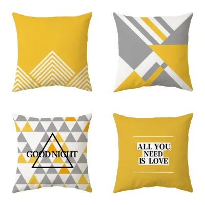 Paket 4 okrasnih geometrijskih prevlek za blazine MultiColor 50 x 50 cm