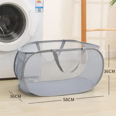 Zložljiva košara za perilo z ročaji Grey