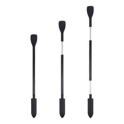 Dvostranska silikonska lopatka s čopičem Black