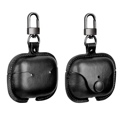 PU zaščitna torbica proti praskam s kljukico za AirPods. Black  AirPods 3