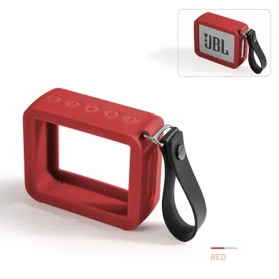 Silikonska zaščitna torbica s trakom za roko za JBL GO2 Red
