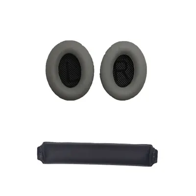 Nadomestne ušesne blazinice in naglavni trak za slušalke Bose QC15 QC25 QC35 Grey+Black