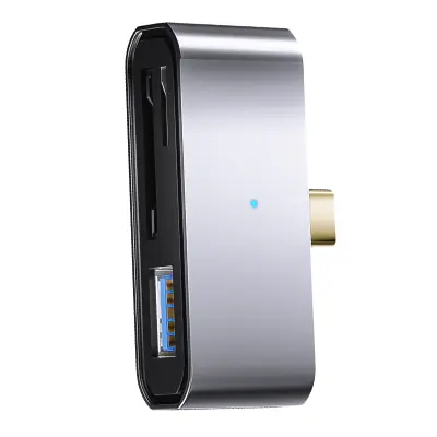 Pozlačen adapter T-C na USB + SD/TF