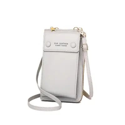 Elegantna torba za telefon čez ramo iz PU usnja Grey