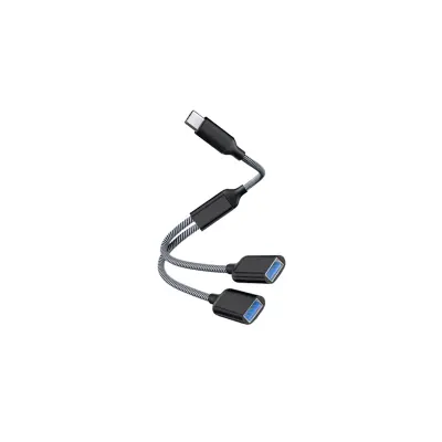 Adapter Type-C na dvojni USB 2.0 Black